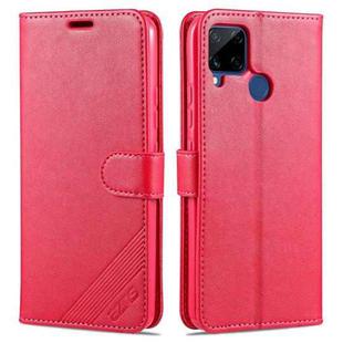 For OPPO Realme C15 / C12 / C25 / Narzo 30A AZNS Sheepskin Texture Horizontal Flip Leather Case with Holder & Card Slots & Wallet(Red)