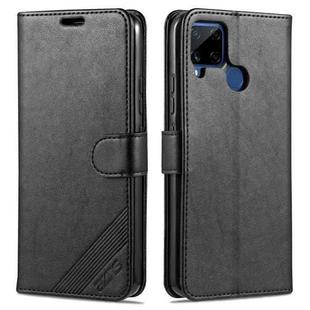 For OPPO Realme C15 / C12 / C25 / Narzo 30A AZNS Sheepskin Texture Horizontal Flip Leather Case with Holder & Card Slots & Wallet(Black)