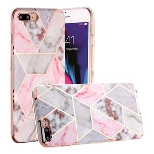 For iPhone 8 Plus & 7 Plus Hot Stamping Geometric Marble IMD Craft TPU Protective Case(Hexagon)
