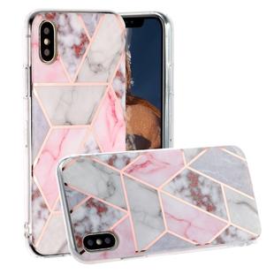 For iPhone XS / X Hot Stamping Geometric Marble IMD Craft TPU Protective Case(Hexagon)