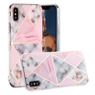 For iPhone XS / X Hot Stamping Geometric Marble IMD Craft TPU Protective Case(Rhombus)