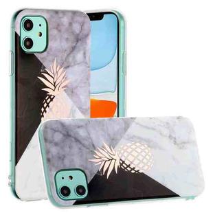 For iPhone 11 Hot Stamping Geometric Marble IMD Craft TPU Protective Case(Pineapple)