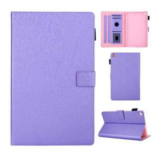 Hair Silky Texture Solid Color Horizontal Flip Leather Case with Holder & Card Slots & Photo Frame & Anti-Skid Strip For Amazon Kindle Fire HD8 2016 / 2017 / 2018(Purple)