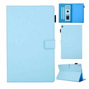 Hair Silky Texture Solid Color Horizontal Flip Leather Case with Holder & Card Slots & Photo Frame & Anti-Skid Strip For Amazon Kindle Fire HD10 2015 / 2017 / 2019(Blue)