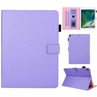 Hair Silky Texture Solid Color Horizontal Flip Leather Case with Holder & Card Slots & Photo Frame & Anti-Skid Strip For iPad Pro 10.5 inch (2017) / (2019)(Purple)