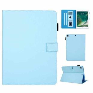 Hair Silky Texture Solid Color Horizontal Flip Leather Case with Holder & Card Slots & Photo Frame & Anti-Skid Strip For iPad 10.2 2021 / 2020 / 2019(Blue)