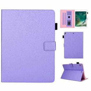 Hair Silky Texture Solid Color Horizontal Flip Leather Case with Holder & Card Slots & Photo Frame & Anti-Skid Strip For iPad 10.2 2021 / 2020 / 2019(Purple)