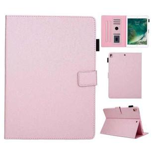 Hair Silky Texture Solid Color Horizontal Flip Leather Case with Holder & Card Slots & Photo Frame & Anti-Skid Strip For iPad 10.2 2021 / 2020 / 2019(Rose Gold)