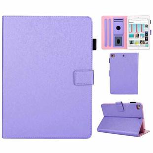 Hair Silky Texture Solid Color Horizontal Flip Leather Case with Holder & Card Slots & Photo Frame & Anti-Skid Strip For iPad Mini 5 / 4 / 3 / 2 / 1(Purple)