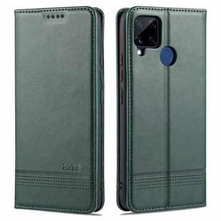 For OPPO Realme C15 / C12 / C25 / Narzo 30A AZNS Magnetic Calf Texture Horizontal Flip Leather Case with Card Slots & Holder & Wallet(Green)
