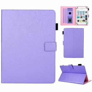 Hair Silky Texture Solid Color Horizontal Flip Leather Case with Holder & Card Slots & Photo Frame & Anti-Skid Strip, Specification:8 inch(Purple)