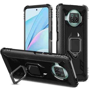 For Xiaomi Mi 10T Lite 5G / Mi 10i 5G / Redmi Note 9 Pro 5G (CN Version) Carbon Fiber Protective Case with 360 Degree Rotating Ring Holder(Black)