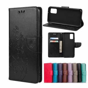 For Xiaomi Redmi Note 10 Pro Butterfly Flower Pattern Horizontal Flip Leather Case with Holder & Card Slots & Wallet(Black)