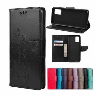 For Xiaomi Poco F3 Butterfly Flower Pattern Horizontal Flip Leather Case with Holder & Card Slots & Wallet(Black)