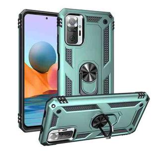 For Xiaomi Redmi Note 10 Pro Max Shockproof TPU + PC Protective Case with 360 Degree Rotating Holder(Green)