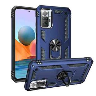 For Xiaomi Redmi Note 10 Pro Max Shockproof TPU + PC Protective Case with 360 Degree Rotating Holder(Blue)