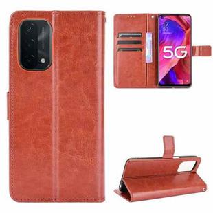 For OPPO A54 5G / A74 5G / A93 5G Crazy Horse Texture Horizontal Flip Leather Case with Holder & Card Slots & Lanyard(Brown)