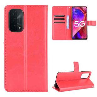 For OPPO A54 5G / A74 5G / A93 5G Crazy Horse Texture Horizontal Flip Leather Case with Holder & Card Slots & Lanyard(Red)