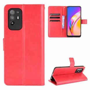 For OPPO A94 5G / Reno5 Z 5G / F19 Pro+ 5G Crazy Horse Texture Horizontal Flip Leather Case with Holder & Card Slots & Lanyard(Red)