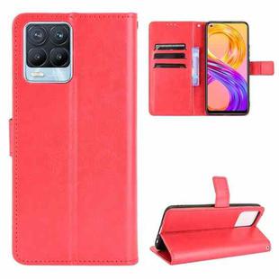 For OPPO Realme 8 4G / Realme 8 Pro 4G Crazy Horse Texture Horizontal Flip Leather Case with Holder & Card Slots & Lanyard(Red)