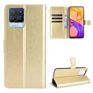 For OPPO Realme 8 4G / Realme 8 Pro 4G Crazy Horse Texture Horizontal Flip Leather Case with Holder & Card Slots & Lanyard(Gold)