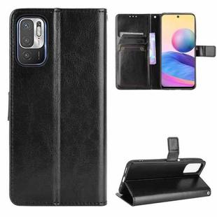 For Xiaomi Redmi Note 10 5G Crazy Horse Texture Horizontal Flip Leather Case with Holder & Card Slots & Lanyard(Black)