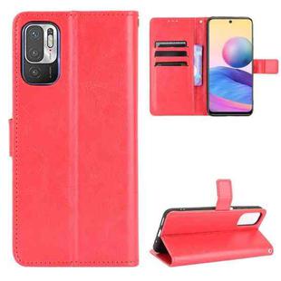 For Xiaomi Redmi Note 10 5G Crazy Horse Texture Horizontal Flip Leather Case with Holder & Card Slots & Lanyard(Red)