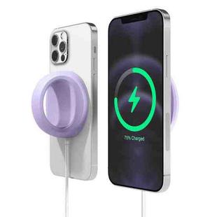 Handheld Magsafe Wireless Charger Silicone Protective Case(Light Purple)