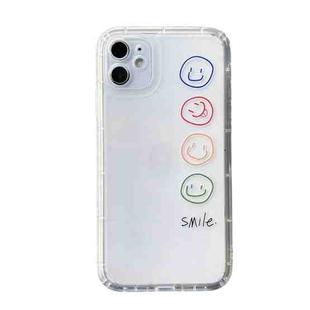 For iPhone 12 Straight Edge Colored Drawing Smiley Face Pattern TPU Protective Case(Colorful)