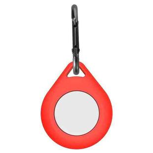 Shockproof Anti-scratch Silicone Protective Case Cover with Hang Loop For AirTag, Shape:Water Drop(Red)