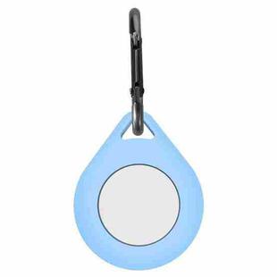 Shockproof Anti-scratch Silicone Protective Case Cover with Hang Loop For AirTag, Shape:Water Drop(Sky Blue)
