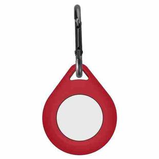 Shockproof Anti-scratch Silicone Protective Case Cover with Hang Loop For AirTag, Shape:Water Drop(Wine Red)