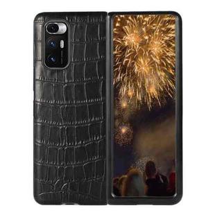 For Xiaomi Mi Mix Fold Crocodile Texture Leather Folding Protective Case(Black)