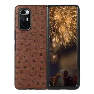 For Xiaomi Mi Mix Fold Ostrich Texture Leather Folding Protective Case(Brown)