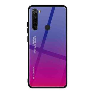 For Xiaomi Redmi Note 8 Gradient Color Glass Case(Dark Blue)