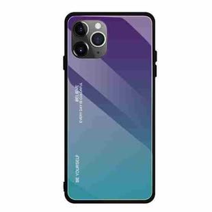 For iPhone 11 Pro Gradient Color Glass Case(Dark Purple)