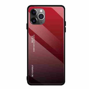 For iPhone 11 Pro Max Gradient Color Glass Case(Red)