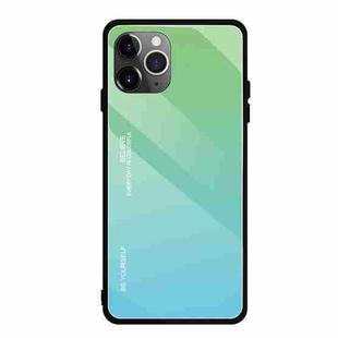For iPhone 11 Pro Max Gradient Color Glass Case(Green)