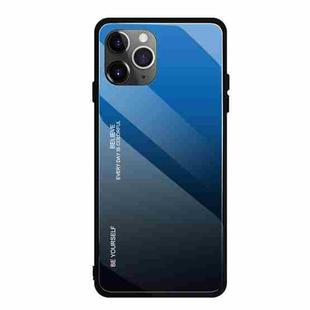 For iPhone 11 Pro Max Gradient Color Glass Case(Blue)