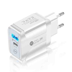 FLOVEME 210BL2007 PD 20W QC3.0 Phone Fast Charger Power Adapter, Plug Type:EU Plug(White)