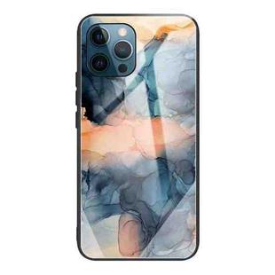 Abstract Marble Pattern Glass Protective Case For iPhone 11(Abstract Blue)
