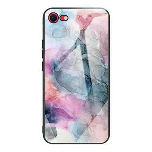 For iPhone SE 2022 / SE 2020 / 8 / 7 Abstract Marble Pattern Glass Protective Case(Abstract Multicolor)
