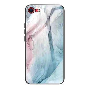For iPhone SE 2022 / SE 2020 / 8 / 7 Abstract Marble Pattern Glass Protective Case(Abstract Gray)