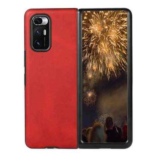 For Xiaomi Mi Mix Fold Two-color Cowhide Leather Protective Case(Red)