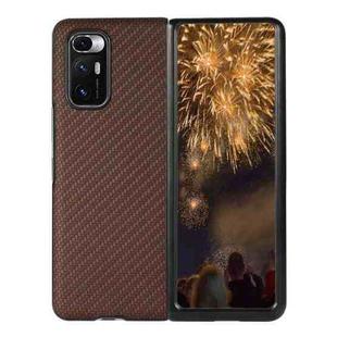 For Xiaomi Mi Mix Fold Carbon Fiber Leather Protective Case(Brown)