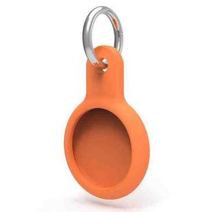 Shockproof Anti-scratch Silicone Protective Case Cover Key Chain with Hang Loop For AirTag(Orange)
