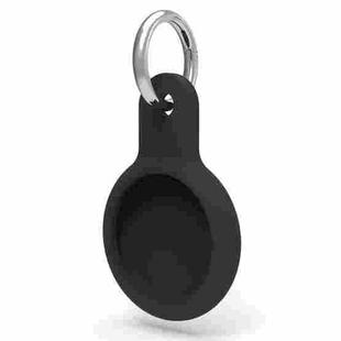Shockproof Anti-scratch Silicone Protective Case Cover Key Chain with Hang Loop For AirTag(Black)