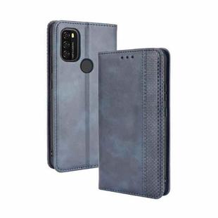 For Blackview A70 (2021) Magnetic Buckle Retro Crazy Horse Texture Horizontal Flip Leather Case with Holder & Card Slots & Photo Frame(Blue)
