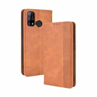 For Oukitel C23 Pro Magnetic Buckle Retro Crazy Horse Texture Horizontal Flip Leather Case with Holder & Card Slots & Photo Frame(Brown)