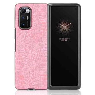 For Xiaomi Mi Mix Fold Shockproof Crocodile Texture PC + PU Case(Pink)